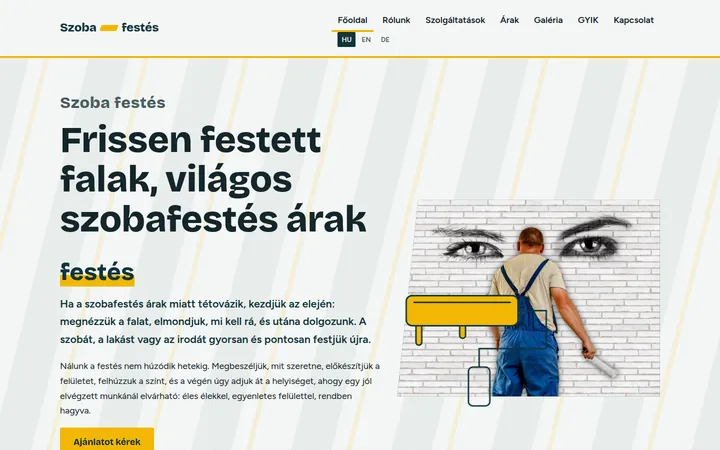 Szobafestő mintaoldal weboldal