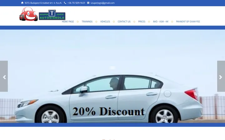 szuperjogsi-drivingschool.hu weboldal